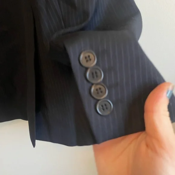 United Colors of Benetton Navy Blue Blazer Subtle Pinstripes Men’s Suit Jacket - Picture 6 of 10